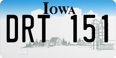 IA license plate DRT151