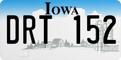 IA license plate DRT152