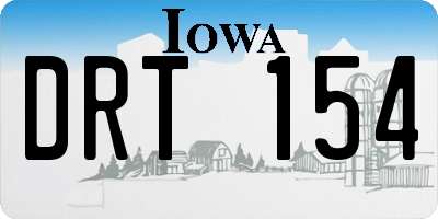 IA license plate DRT154
