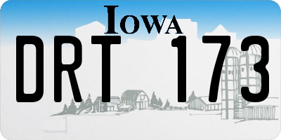 IA license plate DRT173