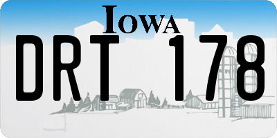 IA license plate DRT178