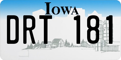 IA license plate DRT181