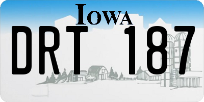 IA license plate DRT187