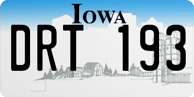 IA license plate DRT193