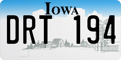 IA license plate DRT194