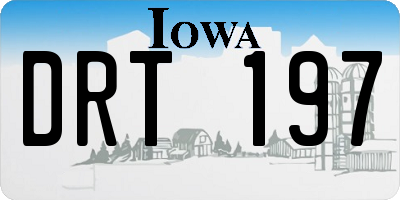 IA license plate DRT197