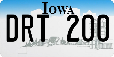 IA license plate DRT200