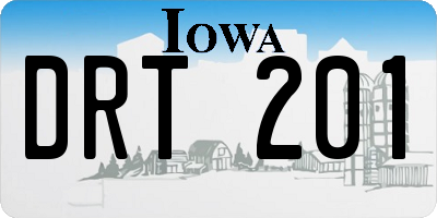 IA license plate DRT201