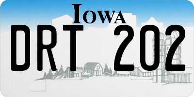 IA license plate DRT202