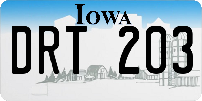 IA license plate DRT203