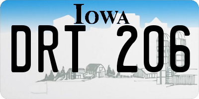IA license plate DRT206