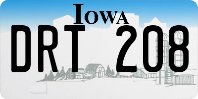 IA license plate DRT208