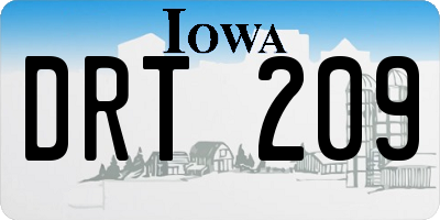 IA license plate DRT209