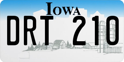 IA license plate DRT210