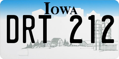 IA license plate DRT212