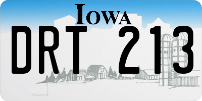 IA license plate DRT213