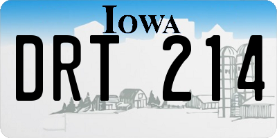 IA license plate DRT214