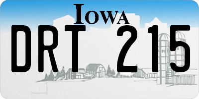 IA license plate DRT215