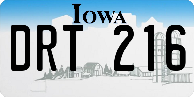 IA license plate DRT216
