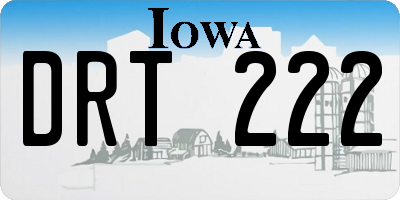 IA license plate DRT222