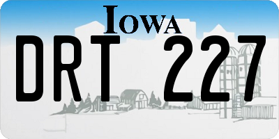 IA license plate DRT227