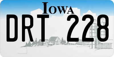 IA license plate DRT228