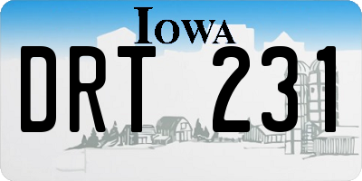 IA license plate DRT231