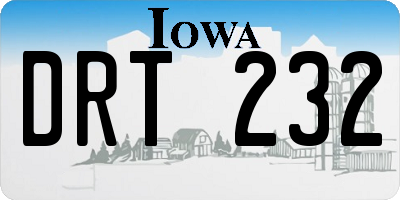 IA license plate DRT232