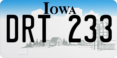 IA license plate DRT233