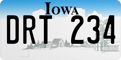 IA license plate DRT234
