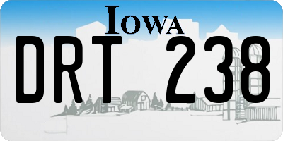 IA license plate DRT238