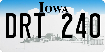 IA license plate DRT240