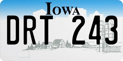 IA license plate DRT243