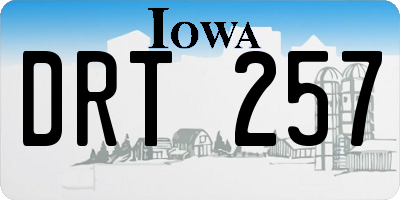 IA license plate DRT257