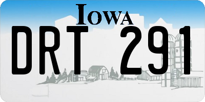 IA license plate DRT291