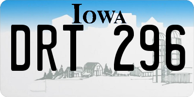 IA license plate DRT296