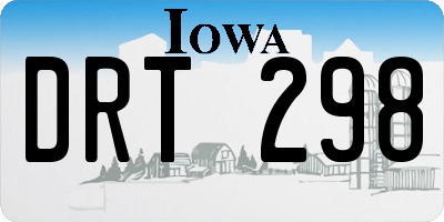 IA license plate DRT298