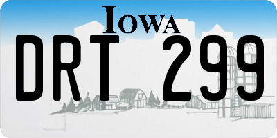 IA license plate DRT299
