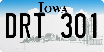 IA license plate DRT301
