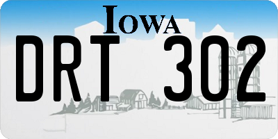 IA license plate DRT302
