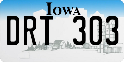 IA license plate DRT303