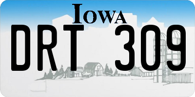 IA license plate DRT309