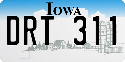 IA license plate DRT311