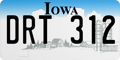 IA license plate DRT312