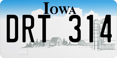 IA license plate DRT314