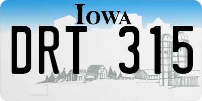 IA license plate DRT315
