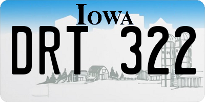 IA license plate DRT322