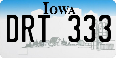 IA license plate DRT333
