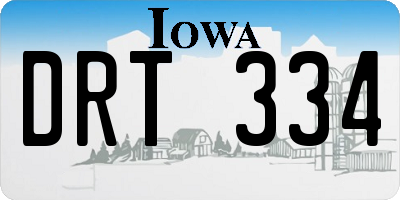 IA license plate DRT334