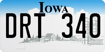 IA license plate DRT340